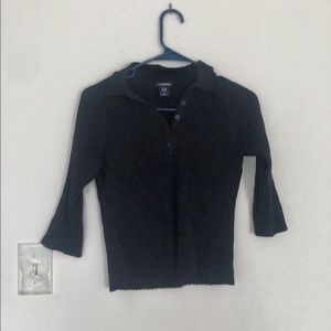 2000s Navy Gap Stretch Collared Sweater